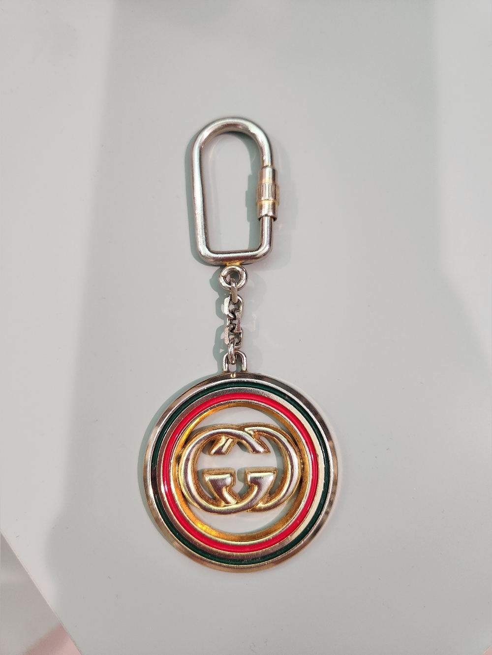 Vintage Gucci Keychain - Gold, Red, Green